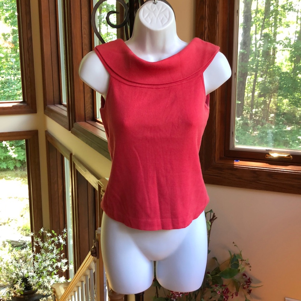 J. McLaughlin coral boatneck collar top